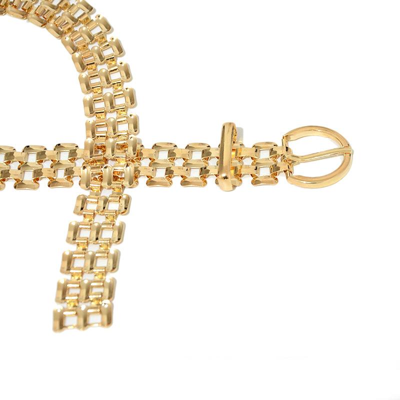 Cintura in metallo Meier da donna casual versatile catena per vita decorativa traforata