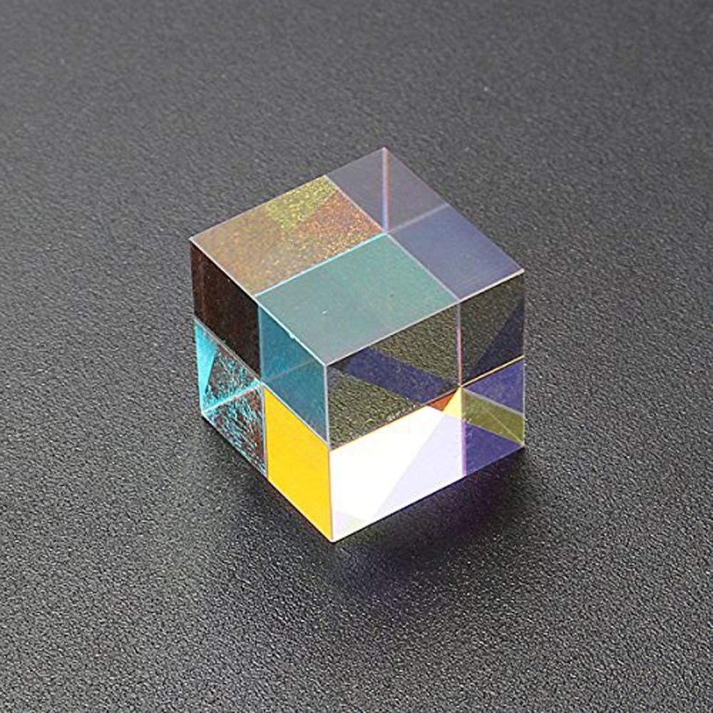 Funny Mixing Color Cube Sun Catcher Rainbow Crystal Cubes Durable Optical Dispersion Prism  Office