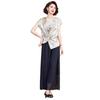 Stylish Summer Short Sleeve T-shirt Set for Mother's Day - Two-Piece Temperament Outfit for Middle-Aged & Elderly Women