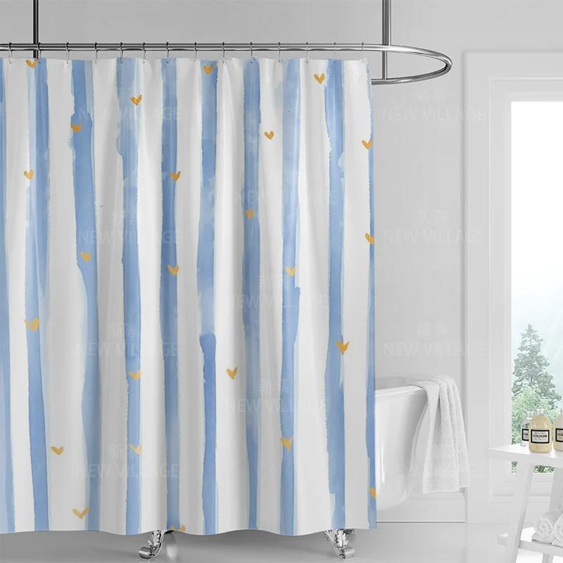 Abstract geometric graffiti shower curtain Nordic minimal wind waterproof fabric bathroom curtain shower curtain 180x200
