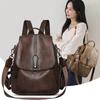 Damen Rucksack PU weiches Leder große Kapazität schwarzer Rucksack Modetrend Klasse Rucksack vielseitig Reise Mode Umhängetasche