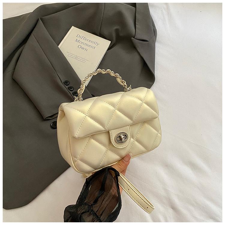 Fashion and Foreign Style Lock Mini Bag Women's 2025 New Diamond Chain Bag Niche Design Shoulder Messenger Bag