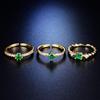 Korean Green Zirconium Gemstone Open Ring - Trendy, High-Grade Design for Women