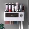 Wall-Mounted Toothbrush Holder with Automatic Toothpaste Dispenser