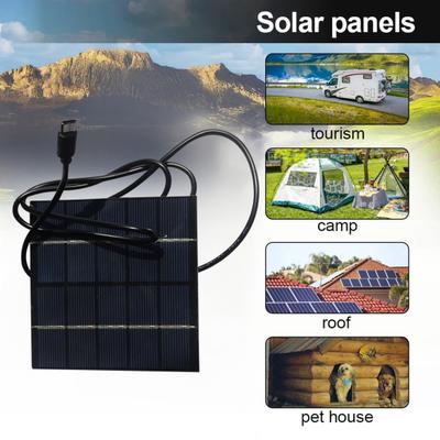1.5W 5V Solar Panel Portable Lightweight Type-C Outdoor Camping Hiking Cycling Power Bank Mobile