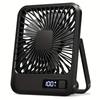 USB Desk Fan, Portable 5 Speed Fan LED Display Silent Fan, Quick Cooling Cooling Mini Outdoor Fan, 180 Degree Rotatable Multi Scene Application Fan