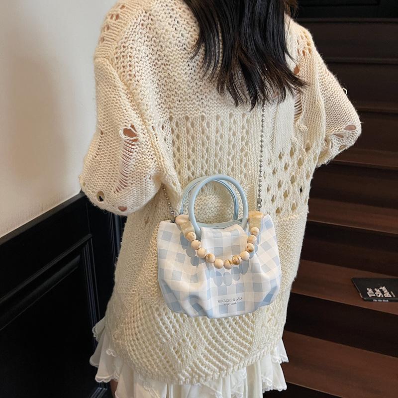 

Versatile portable small bag women s summer new fashion pleated cloud bag single shoulder oblique span small square bag синий