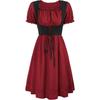 Amazon Retro Renaissance Square-Neck Short-Sleeved Dress Victorian Pastoral Cosplay Dress