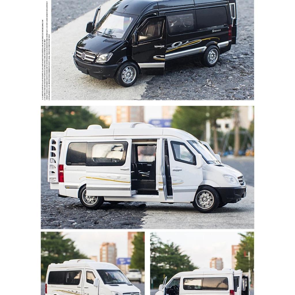 1/32 BENZ MB Sprinter MPV Van Spint RV Alloy Car Model Diecasts Metal Toy Car Simulation Sound and Light Kids Toy Collectibles Gifts