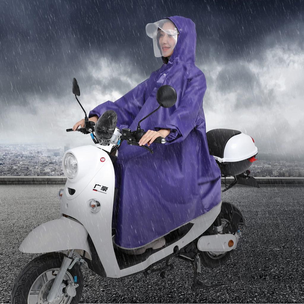 New Model Electric Vehicle Raincoat, Motorcycle Rain Gear with Enlarged and Thickened Double Brim, Suitable for Single or Double Riding, Adult Oxford