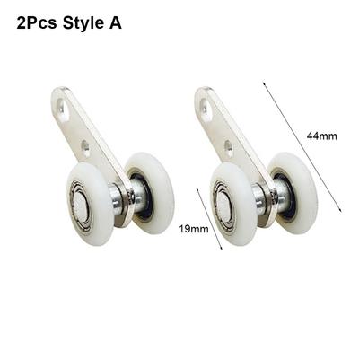 2Pcs Metal Sliding Door Pulleys with Two Plastic Wheels Smooth Silent Bearing Pulley Block 40x19mm 60x19mm Bearing Wheel