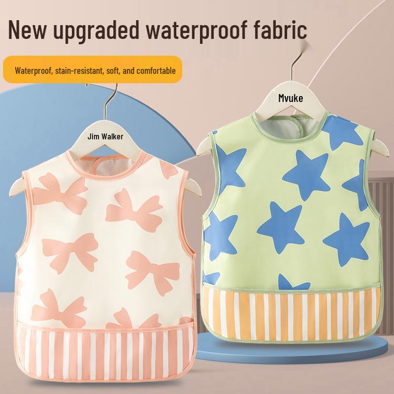 Wasserdichte Fleckenabweisende Baby-Lätzchen: Ärmelloser Unisex-Kittel für die Sommer-Mahlzeit