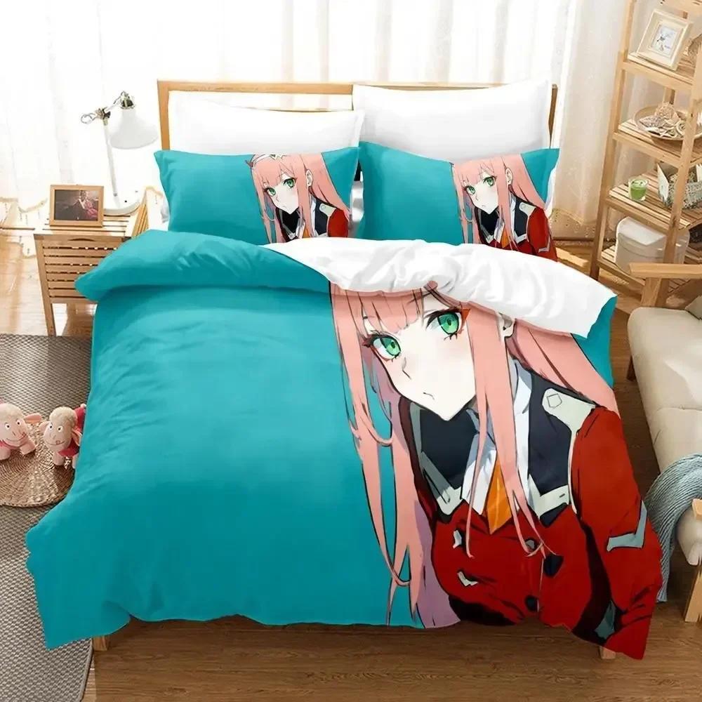 

Zero Two Bedding Set (Darling in the FranXX) Print Single Twin Full Queen King Size Game Movie Bedroom Decor Duvet cover Sets Duvet Cover Set&EU Single(135x200cm)