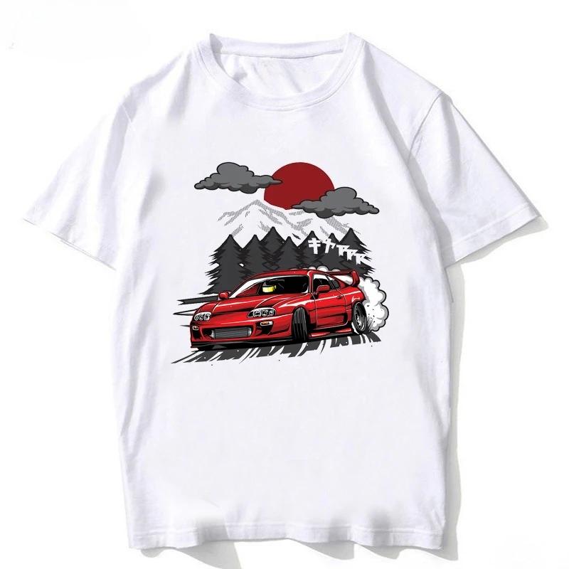 SChassis 13 SR20 Zasilane Klasyczne Koszulki Silvia S13 Kryminalna na Touge Styl Króla Driftu Japoński Samochód Wyścigowy T-shirt Męski JDM