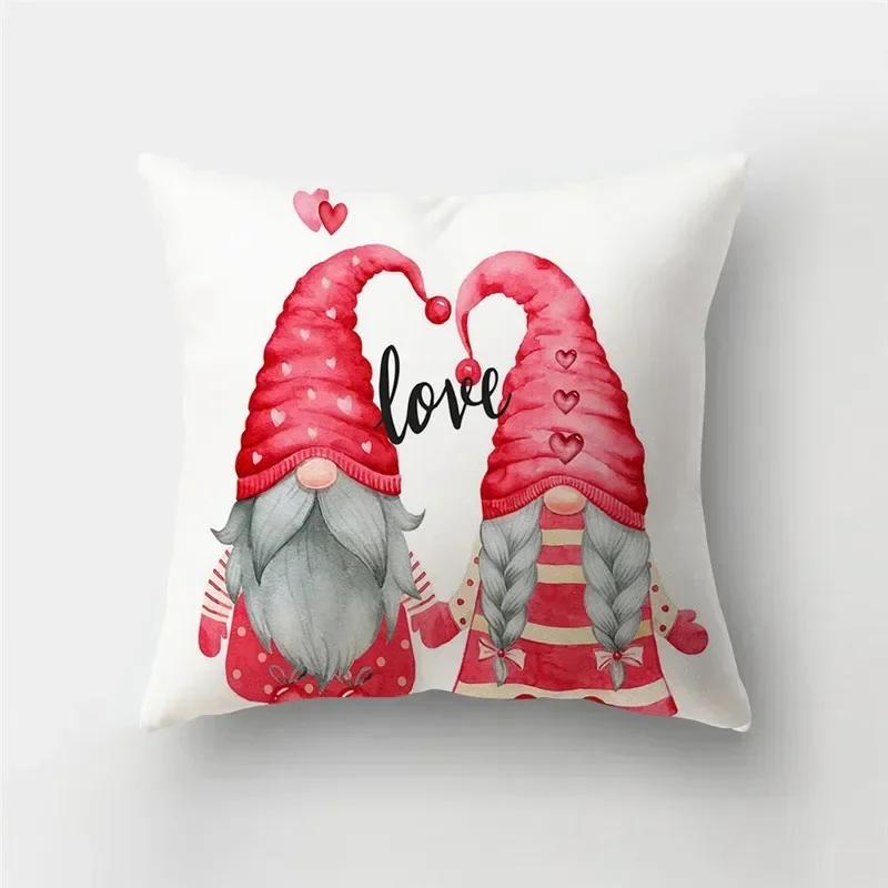 45*45cm Red Pink Heart Pillowcase Home Decor Seat Living Room Sofa Pillowcase Valentines Day Love Cushion Cover