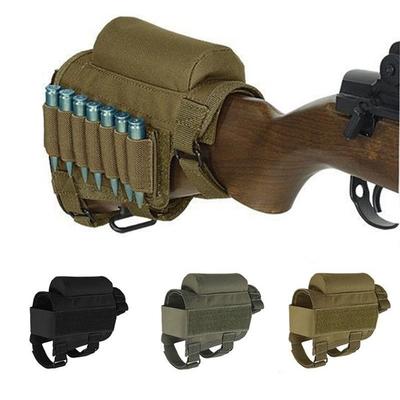 Tactical Military Rifle Buttstock Cheek Rest Shell Ammo Pouch Holder Bag Shotgun