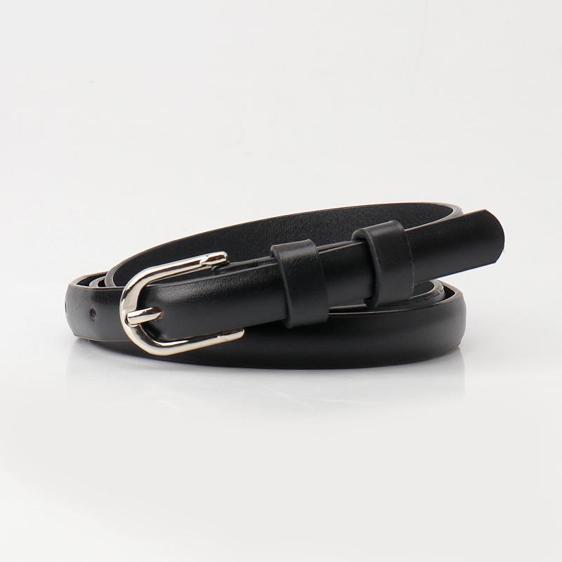 1.5x103cm Women's Trousers Skinny Thin Belt PU Leather Fashion Trend White Black Belt Solid Vintage Pin Buckle Ladies Strap