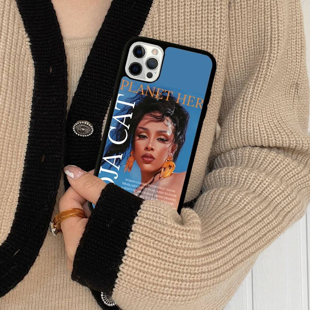 Doja Singer C-Cat Phone Case For IPhone 17 16 Pro Max Air 13 12 Mini 14 15 Plus 11 PC+TPU Back Cover