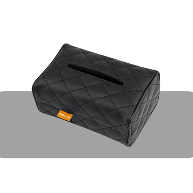 Car Tissue Box Cover Sun Visor Chair Back Hanging Type Car Tissue Box Armrest Box Towel Tissue Storage CaseUniversal PU Leather