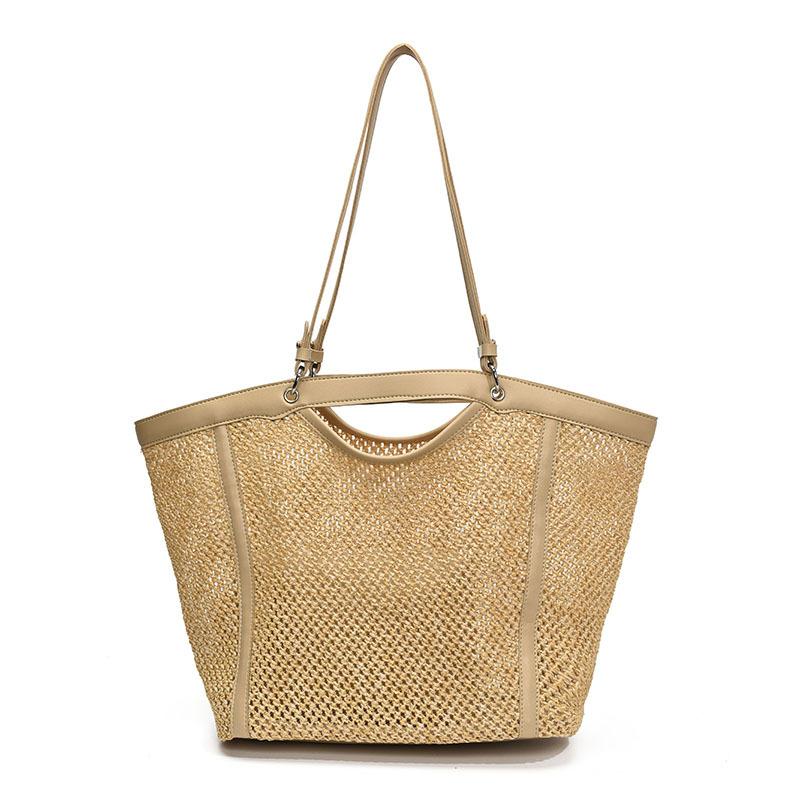 Large capacity woven tote straw bag women's 2026 spring new casual texture shoulder armpit bag