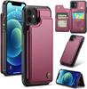 IPhone Wallet Protective Case with Card Holder, RFID Shielding, Men's and Women's Shock-absorbing Leather Bracket, Durable Protective Phone Case