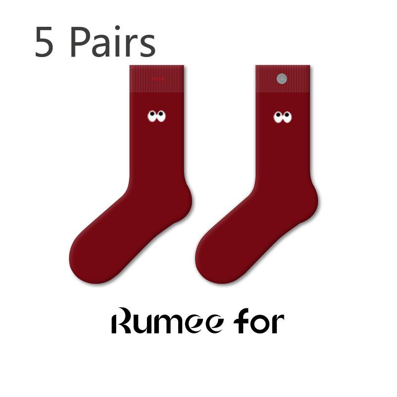 

4 пары женских весенне-осенних трендовых чулок 100-го размера с вышитым узором и пуговицами Feeling Beastless 4 Pairs