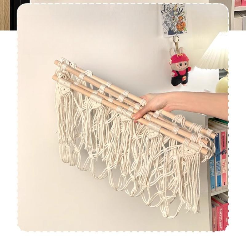 Stuffed Doll Toy Net Hammock Wall Hanging Organizer 2 Layer Storage Display Rack Door Behind Bedside Plush Toy Storage Hammock