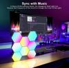 Lampada da parete esagonale intelligente RGB Luce notturna ambientale che cambia colore DYI Forma Musica Ritmo Controllo APP per sala giochi Camera da letto