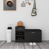 VidaXL Shoe Bench Black 94.5x31x57 Cm Chipboard
