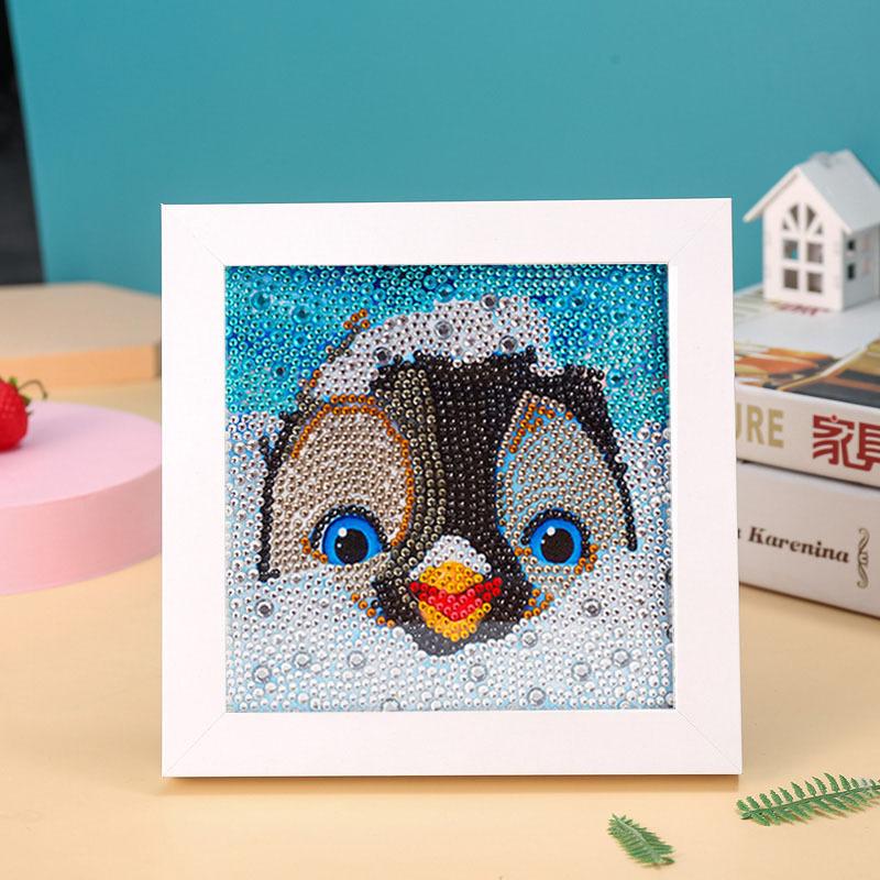 New Diy Diamond Painting Solid Wood Photo Frame Boxed Diamond Sticker Owl Cartoon Hand-Pasted Diamond Painting