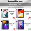 Coque + Verre Trempé pour Xiaomi Redmi Pad 2, Protection Antichoc Etui Rotatif 360° Synthécuir Noir