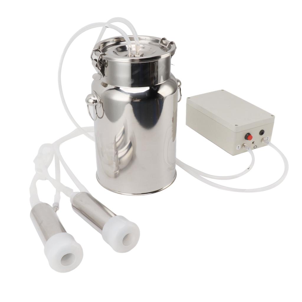 Electric Milker Cow Milking Machine Vacuum Pulsation Silicone Hose Stainless Steel Basket Auto Milker for Cattles