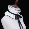 Vintage Ruffled Collar Girls Cosplay Tie Victorian Collar Lapel Medieval Cosplay Victorian Ruffled Tie Collar