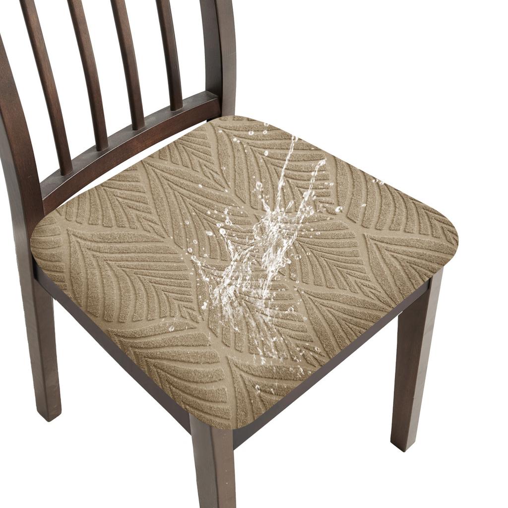 1-6Pcs Stretch Leaf Pattern Chair Seat Covers Splash Proof Removable Cushion Protectors