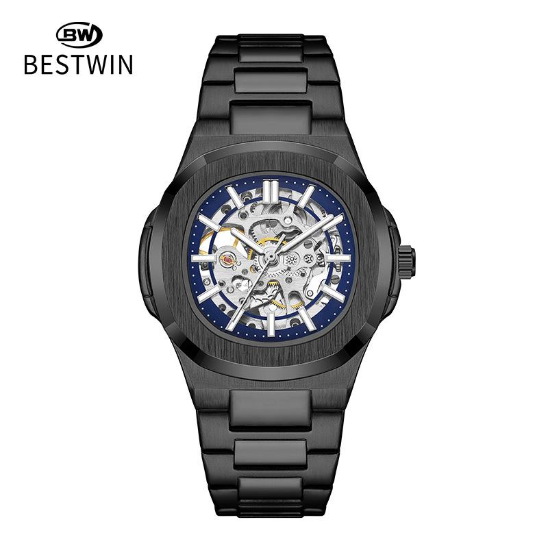 Double-sided hollow luminous men's watch, fully automatic mechanical watch, high-end waterproof men's watch, alloy watch