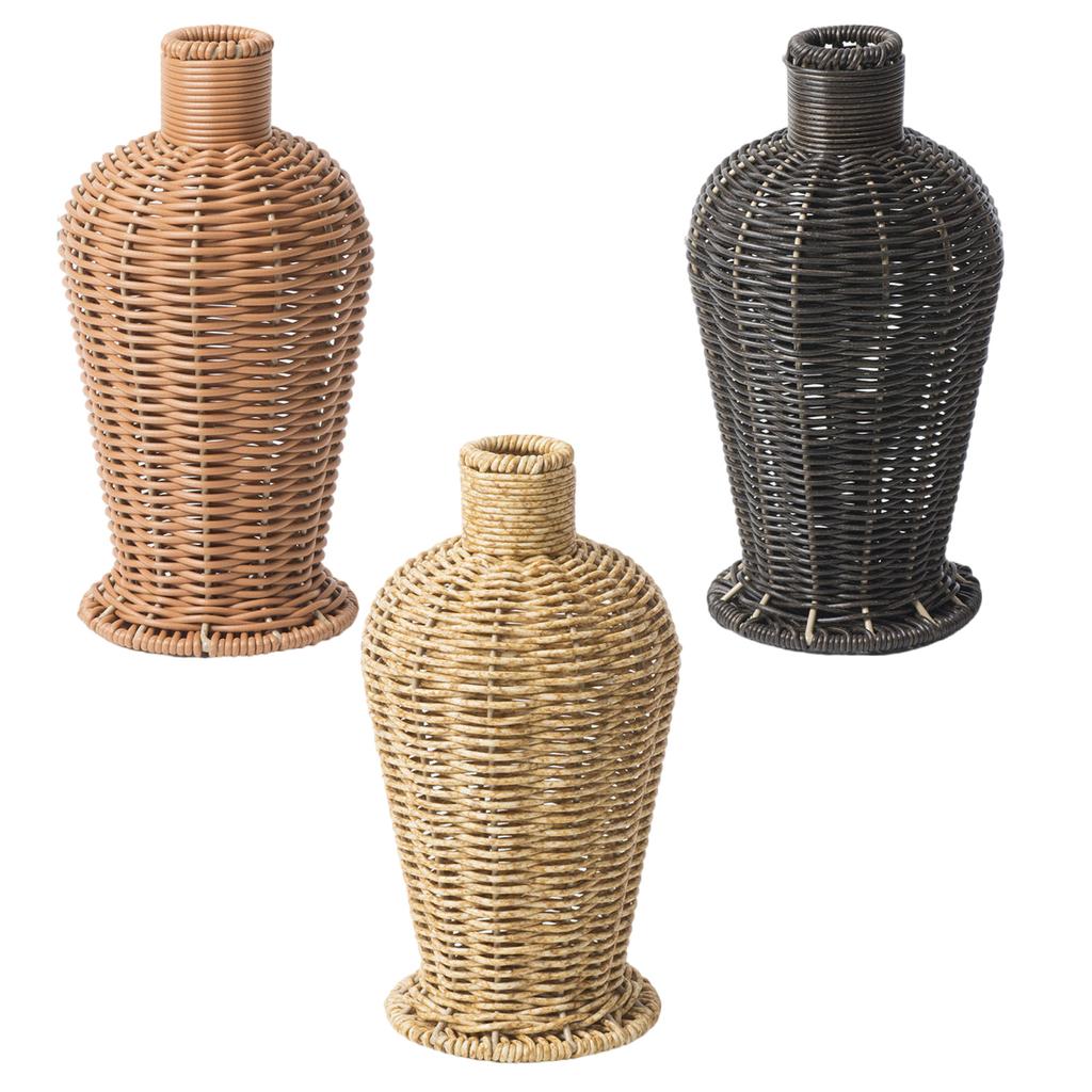 Faux Rattan Woven Florals Vase for Dried Flower Holder Imitation Wicker Vase Container Farmhouses Centerpieces Decors