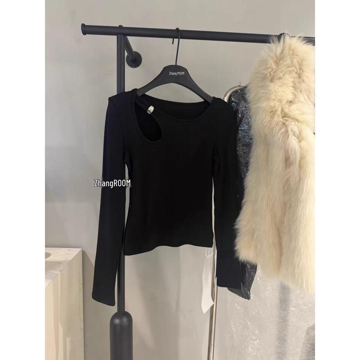 

2025 Autumn/Winter Thermal Hollow Out Slimming Women s Base Layer Top Extra Small чорний