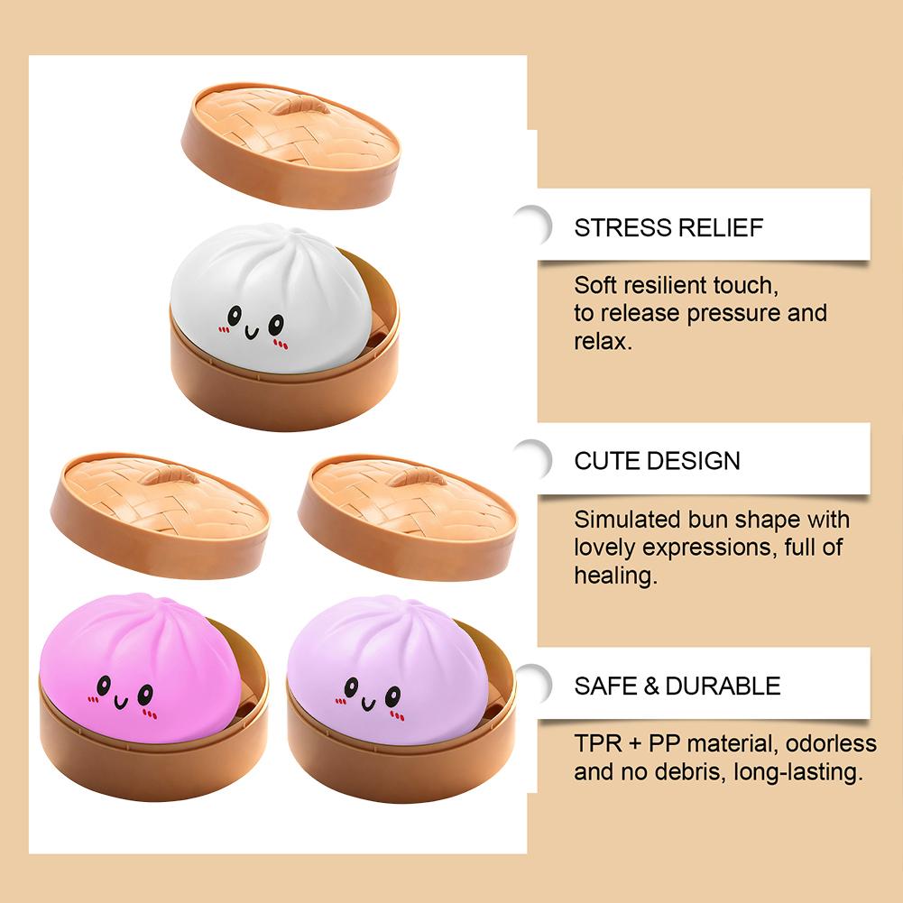 Midou Slow Rising Dumpling Squishy Squeeze Toys Pack Sensory Stress Relief Squishies Soft Stretchy Fidget Toy For Anxiety Relief