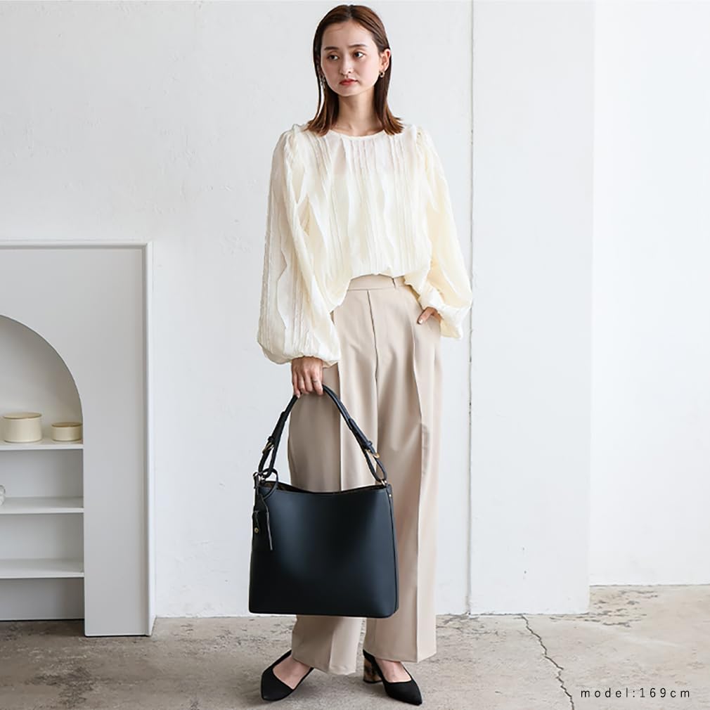 VITAFELICE 11-Compartment One-Handle Shoulder Tote Bag for Women, Bllb-x1315n (Navy)