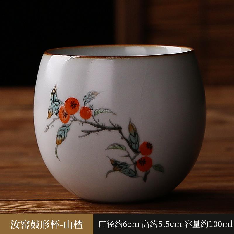 Personal Master Tea Cup Ru Kiln Crackle Glaze Essential Tool for Chinese Tea Ceremony Gongfu Tea Zen Home Use Handmade