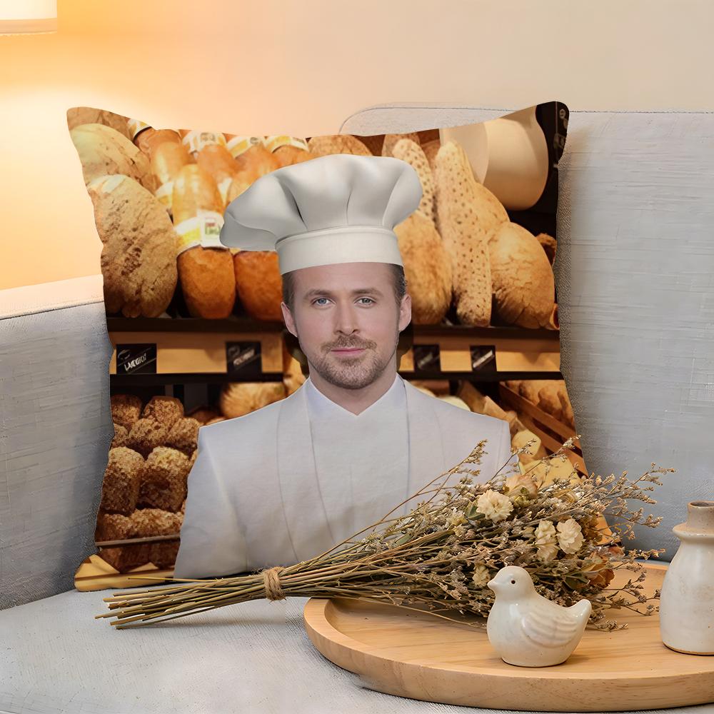 Cushion Cover  Linen  SkinFriendly Soft Decorative Case For Sofa Home Decor Hot Actor RRyan GGosling Pillow Cover