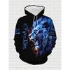 Men's Summer 3D Printed Casual Animal Print Hooded Sweatshirt Set, Fashionable 2pcs Outfit