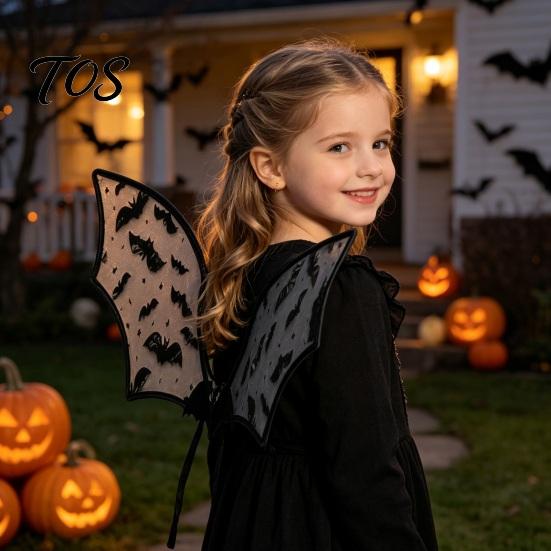 Bat Wing Costume for Kids Girls, Halloween Fairy Portable Gear Parties, Cosplay, Festivals, Stage Performance Durable Cosplay Accessory