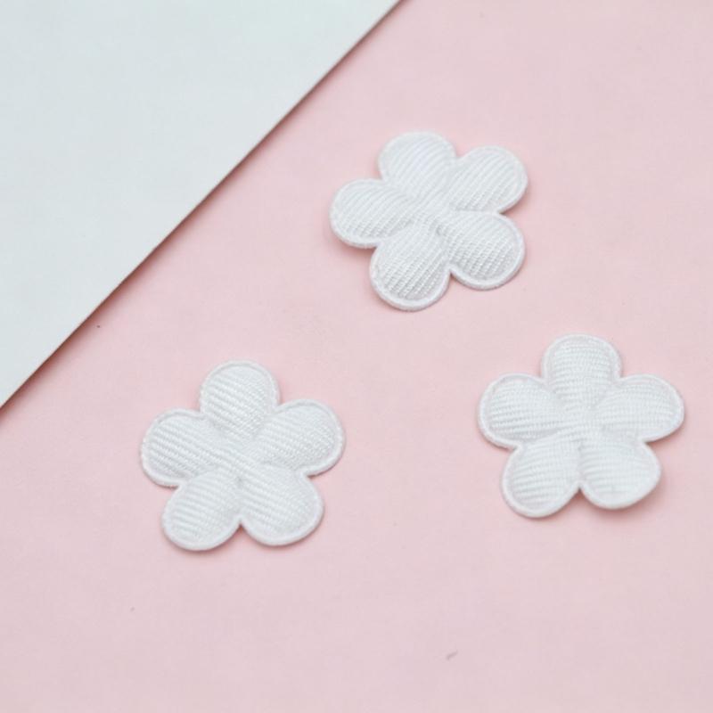 30Pcs Multicolored Fabric Flower Appliques 2CM Flower Charm Hair Accessories For Handmade Hat Bag Clothing Embellishment