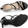 Allegra K Women's Open-Toe Strap Ankle Strap Back Zip Stiletto Heel Sandals, Black, Size 25.5cm