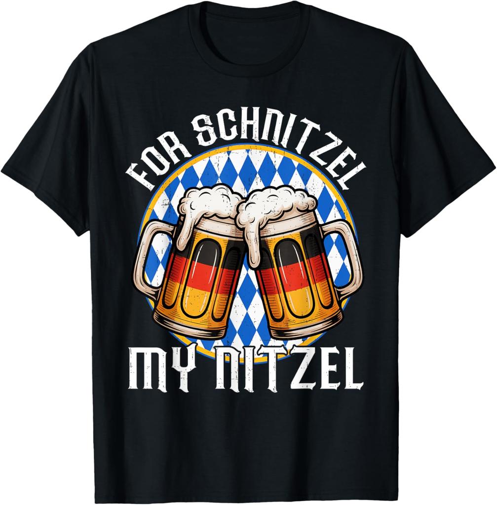 For Schnitzel My Nitzel Beer Mug Oktoberfest Men Women TShirt Summer Fashion Casual Cotton Graphic T Shirts Streetwear Tops Tee