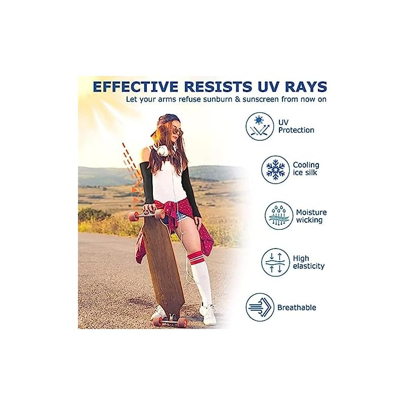 Xjarvis Men & Women Uv Protection Hand Sleeves With Thumb Hole Arm Sleeves For Unisex Sun Protection Sleeves For Running