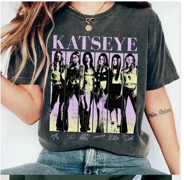 Katseye Kpop Graphics Tee Vintage Katseye The Beautiful Chaos Tour Shirt