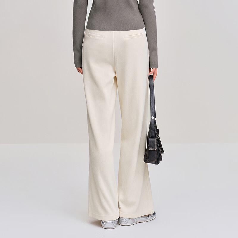 LED'IN Women's Soft Chenille Straight Wide-Leg Casual Pants