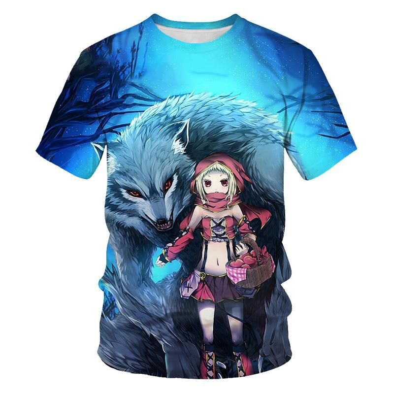 Scarlet Fox impression 3D Animal Cool t-shirt drôle pour hommes et femmes à manches courtes été hauts t-shirts mode noir vêtements